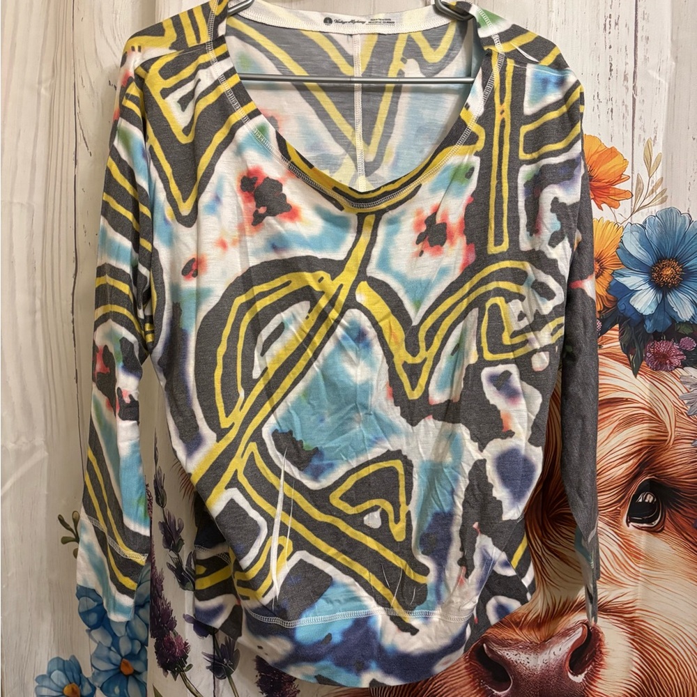 Colorful Abstract Print Women's Top